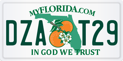 FL license plate DZAT29