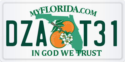 FL license plate DZAT31