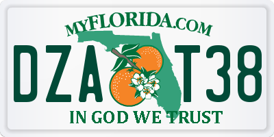 FL license plate DZAT38