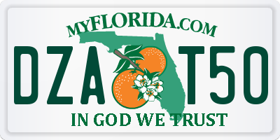FL license plate DZAT50