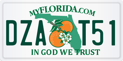 FL license plate DZAT51