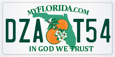 FL license plate DZAT54