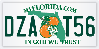 FL license plate DZAT56