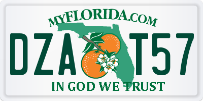 FL license plate DZAT57