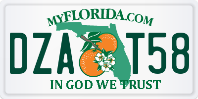 FL license plate DZAT58