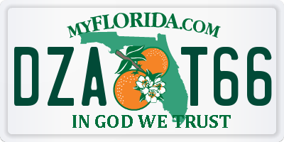 FL license plate DZAT66