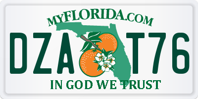 FL license plate DZAT76