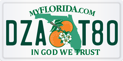 FL license plate DZAT80