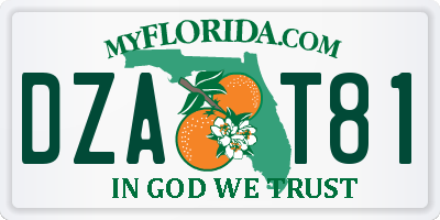 FL license plate DZAT81