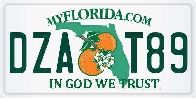 FL license plate DZAT89