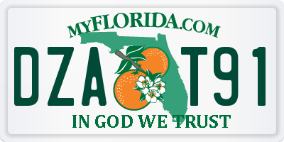 FL license plate DZAT91