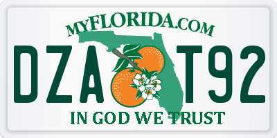 FL license plate DZAT92