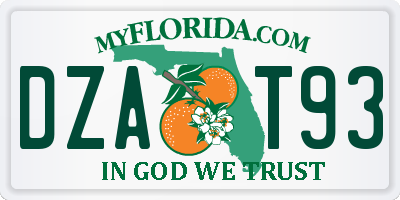 FL license plate DZAT93