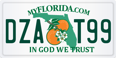 FL license plate DZAT99