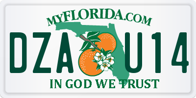 FL license plate DZAU14