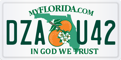 FL license plate DZAU42