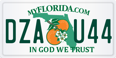 FL license plate DZAU44