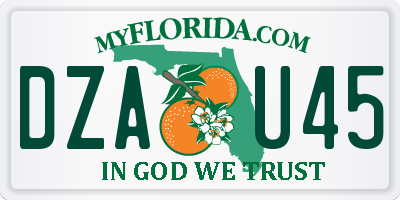 FL license plate DZAU45