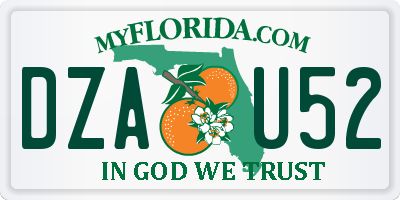 FL license plate DZAU52