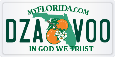 FL license plate DZAV00
