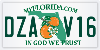 FL license plate DZAV16