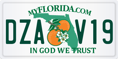 FL license plate DZAV19