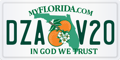FL license plate DZAV20