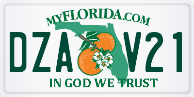 FL license plate DZAV21