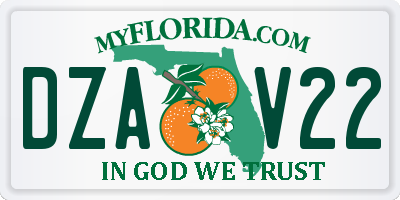 FL license plate DZAV22