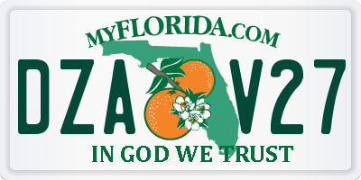 FL license plate DZAV27