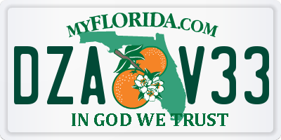 FL license plate DZAV33