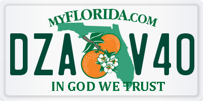 FL license plate DZAV40