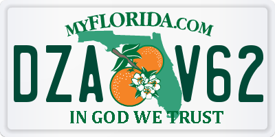 FL license plate DZAV62