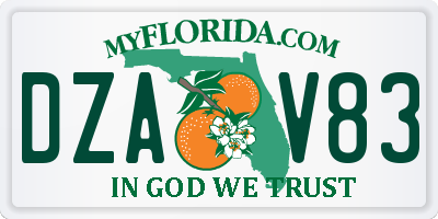FL license plate DZAV83