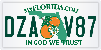 FL license plate DZAV87