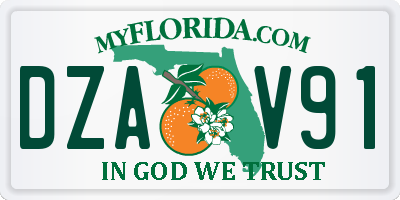 FL license plate DZAV91