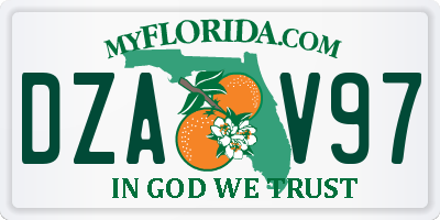 FL license plate DZAV97