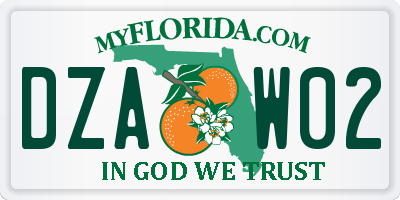 FL license plate DZAW02