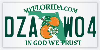 FL license plate DZAW04