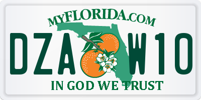 FL license plate DZAW10