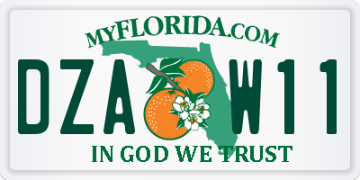 FL license plate DZAW11