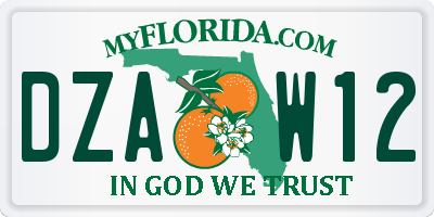 FL license plate DZAW12