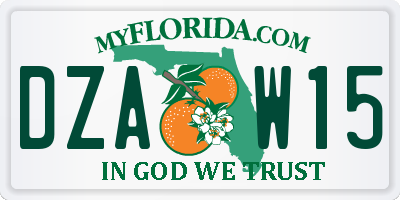 FL license plate DZAW15