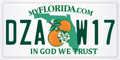 FL license plate DZAW17