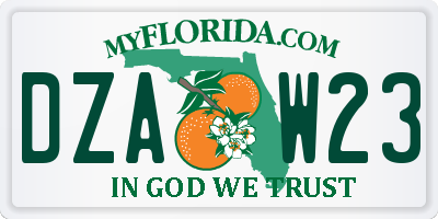 FL license plate DZAW23