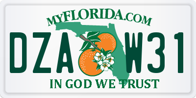 FL license plate DZAW31