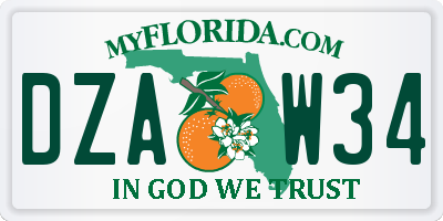 FL license plate DZAW34