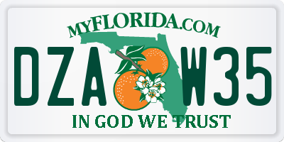 FL license plate DZAW35