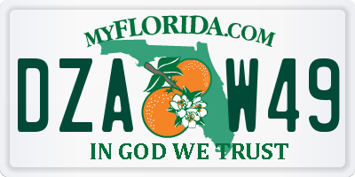 FL license plate DZAW49