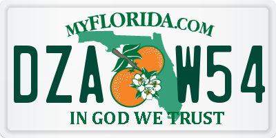 FL license plate DZAW54